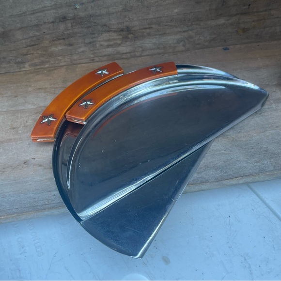 Vintage Mid Century Silent Butler Crumb Tray CHASE USA Bakelite & Chrome - Picture 11 of 14